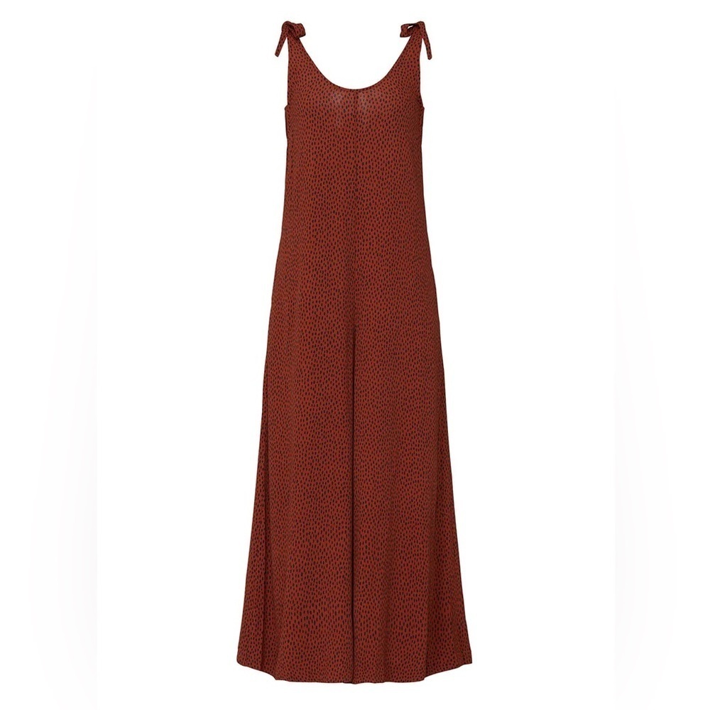 ELK The Label - Jorum Cheetah Tie At Shoulder Flowy Sleeveless Jumpsuit Size 2